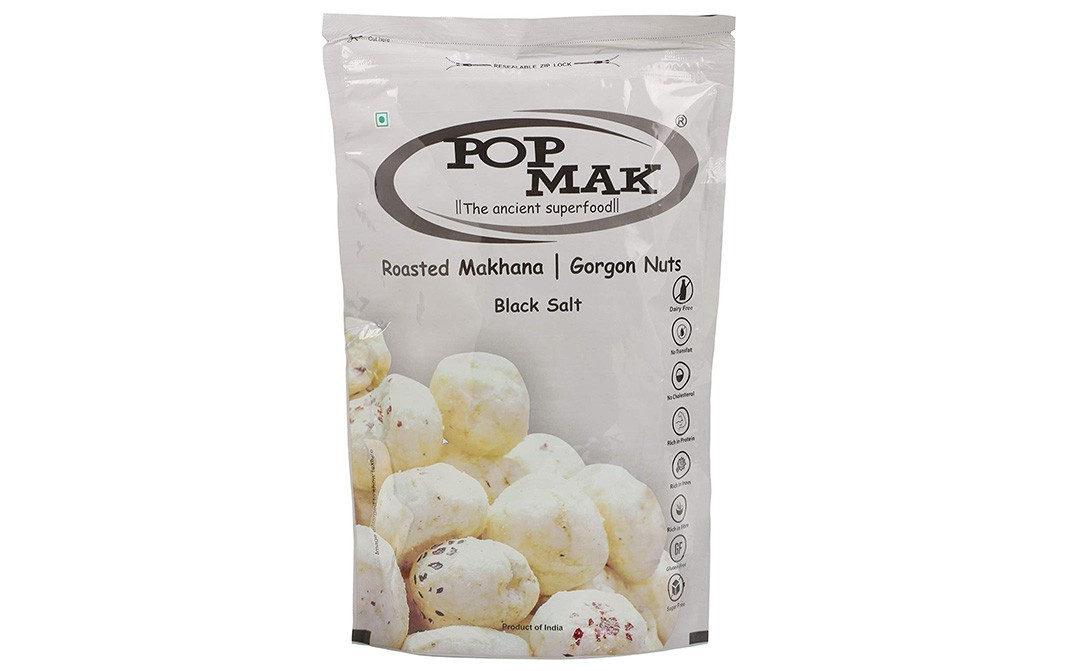 Pop Mak Roasted Makhana | Gorgon Nuts Black Salt   Pack  90 grams